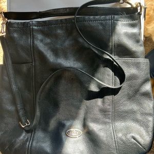 Black Pebbled Leather Coach Purse. Shoulder or Crossbody.